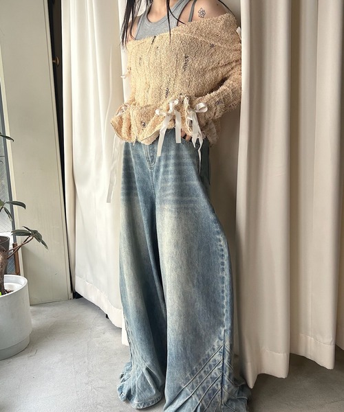 SANSeLF（サンセルフ）の「【AnyFood Universe】 ヘムフリルデニムパンツ sanwu24a020（デニムパンツ・レディース・インディゴブルー・FREE）」の17枚目の写真