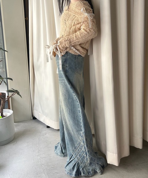 SANSeLF（サンセルフ）の「【AnyFood Universe】 ヘムフリルデニムパンツ sanwu24a020（デニムパンツ・レディース・インディゴブルー・FREE）」の18枚目の写真