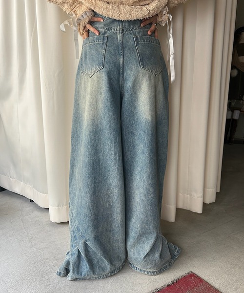 SANSeLF（サンセルフ）の「【AnyFood Universe】 ヘムフリルデニムパンツ sanwu24a020（デニムパンツ・レディース・インディゴブルー・FREE）」の19枚目の写真