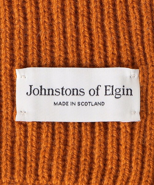 ●Johnstons of Elgin リブニットカシミヤマフラー Johnstons of Elgin（ジョンストンズ オブ エルガン） ジョンストンズ