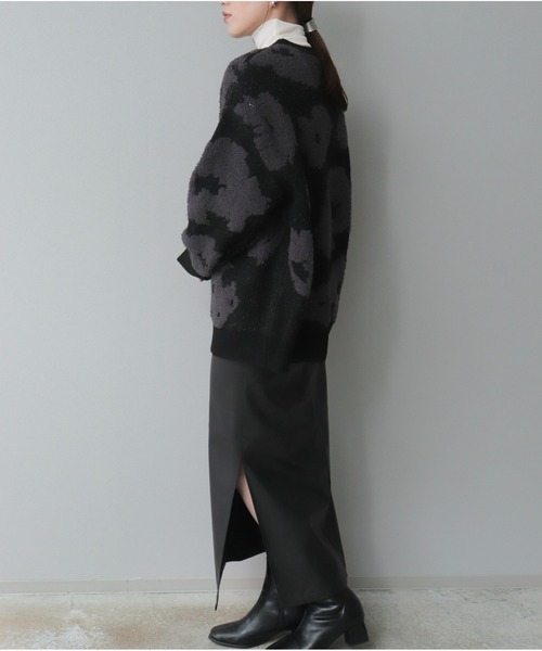 OandI（オーアンドアイ）の「モールジャガードニットプルオーバー（ニット/セーター・レディース・グレー/チャコールグレー・FREE）」の7枚目の写真