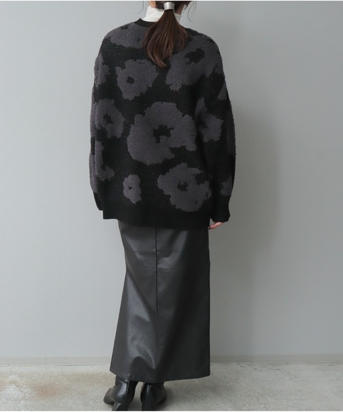 OandI（オーアンドアイ）の「モールジャガードニットプルオーバー（ニット/セーター・レディース・グレー/チャコールグレー・FREE）」の8枚目の写真