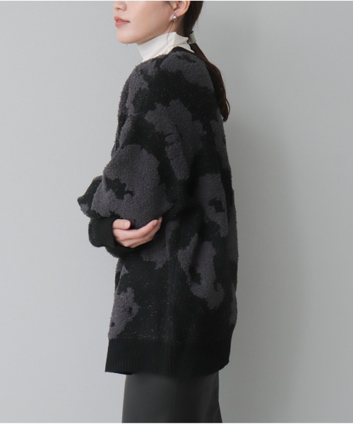OandI（オーアンドアイ）の「モールジャガードニットプルオーバー（ニット/セーター・レディース・グレー/チャコールグレー・FREE）」の12枚目の写真