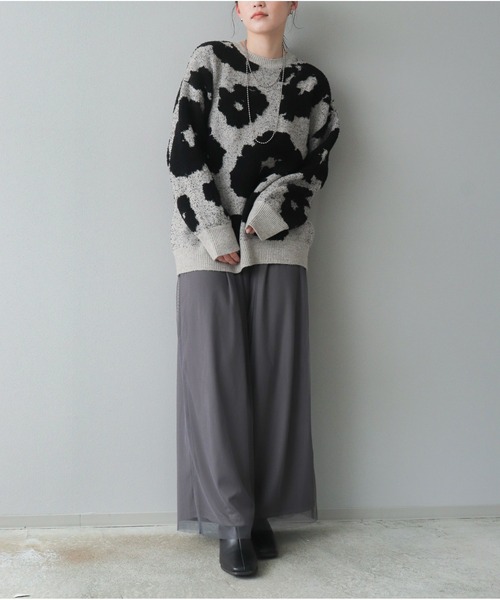 OandI（オーアンドアイ）の「モールジャガードニットプルオーバー（ニット/セーター・レディース・グレー/チャコールグレー・FREE）」の15枚目の写真