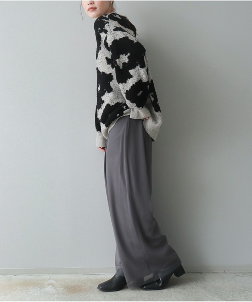 OandI（オーアンドアイ）の「モールジャガードニットプルオーバー（ニット/セーター・レディース・グレー/チャコールグレー・FREE）」の19枚目の写真