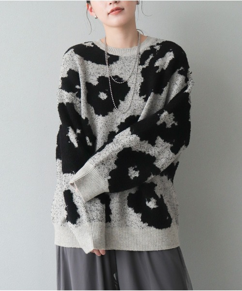 OandI（オーアンドアイ）の「モールジャガードニットプルオーバー（ニット/セーター・レディース・グレー/チャコールグレー・FREE）」の22枚目の写真