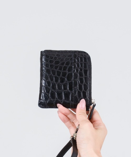 新品 ★ELLIES YORK ◎クロコダイル ワニ革　コンパクト財布 セール】【BELLIES YORK/ベリーズヨーク】クロコダイル