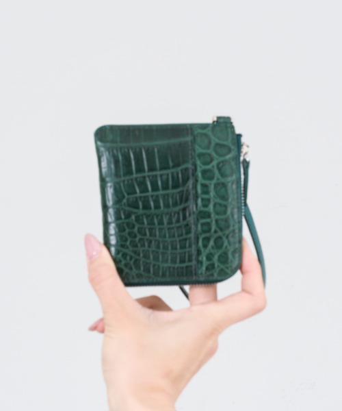 BELLIES YORK(ベリーズヨーク)の「【BELLIES YORK/ベリーズヨーク】クロコダイル コンパクト財布 ワニ革(財布・レディース・ブラック/ダークブラウン/ブルー/グリーン・FREE)」の13枚目の写真