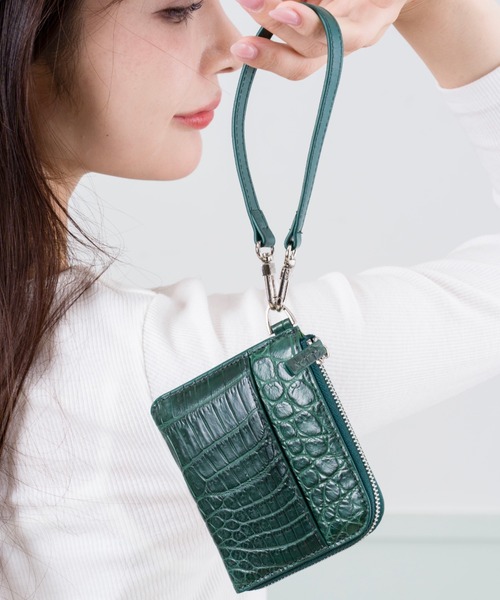 BELLIES YORK(ベリーズヨーク)の「【BELLIES YORK/ベリーズヨーク】クロコダイル コンパクト財布 ワニ革(財布・レディース・ブラック/ダークブラウン/ブルー/グリーン・FREE)」の17枚目の写真