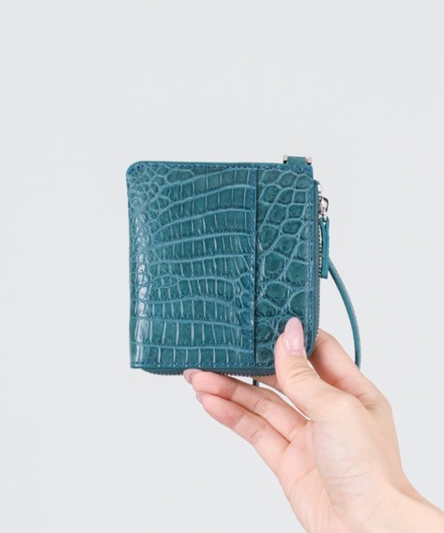 新品 ★ELLIES YORK ◎クロコダイル ワニ革　コンパクト財布 セール】【BELLIES YORK/ベリーズヨーク】クロコダイル