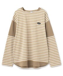 and D. petit main（アンドディープティマイン）の「【パパリンク】Dadボーダー肩切替ビッグロンT（Tシャツ/カットソー・メンズ）」
