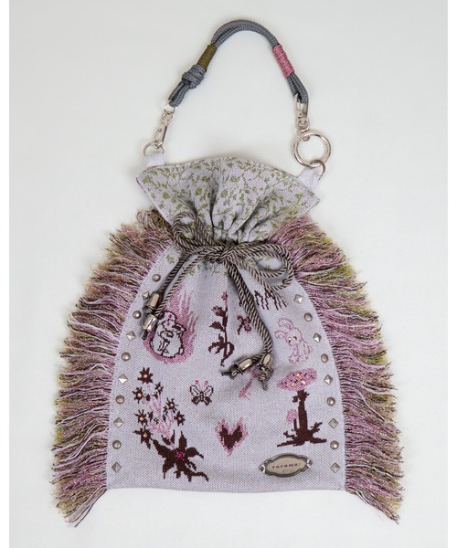 rurumu:(ルルムウ)の「rurumu:/ルルムウ/adjustable strap jacquard pochette(ショルダーバッグ・レディース・グレー/アイボリー/ブラック・FREE)」の3枚目の写真