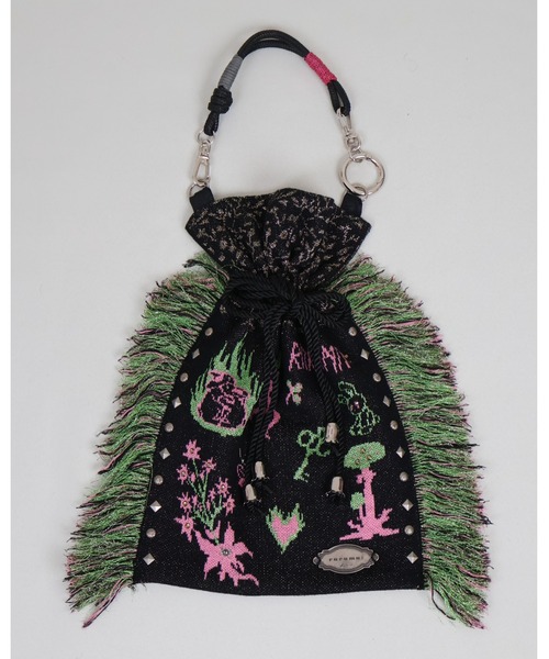 rurumu:(ルルムウ)の「rurumu:/ルルムウ/adjustable strap jacquard pochette(ショルダーバッグ・レディース・グレー/アイボリー/ブラック・FREE)」の2枚目の写真