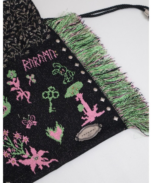 rurumu:(ルルムウ)の「rurumu:/ルルムウ/adjustable strap jacquard pochette(ショルダーバッグ・レディース・グレー/アイボリー/ブラック・FREE)」の12枚目の写真