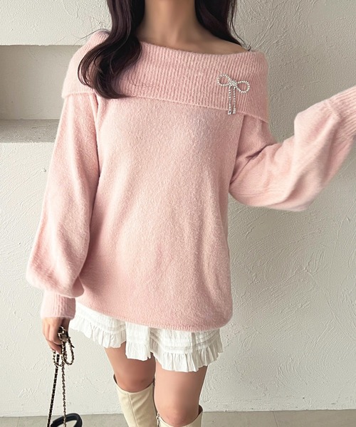 apres jour(アプレジュール)の「オフショルシャギーニットチュニック【ZOZOTOWN限定アイテム】(ニット/セーター・レディース・アイボリー/ライトグレー/ブラック/ピンク・X-LARGE/フリー)」の20枚目の写真