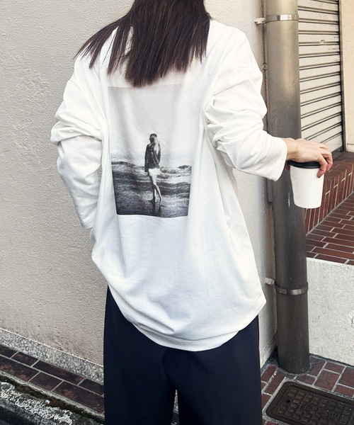 select MOCA by son(セレクトモカバイソン)の「アソートバックプリントロングTシャツ(Tシャツ/カットソー・レディース・ホワイト系その他3/グレー系その他3/グレー系その他2/ブラック系その他3/ホワイト系その他2/ブラック系その他2/グレー系その他/ブラック系その他/ホワイト系その他/ホワイト系その他4・FREE)」の1枚目の写真