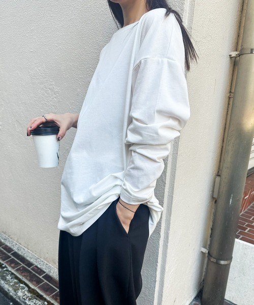 select MOCA by son(セレクトモカバイソン)の「アソートバックプリントロングTシャツ(Tシャツ/カットソー・レディース・ホワイト系その他3/グレー系その他3/グレー系その他2/ブラック系その他3/ホワイト系その他2/ブラック系その他2/グレー系その他/ブラック系その他/ホワイト系その他/ホワイト系その他4・FREE)」の17枚目の写真