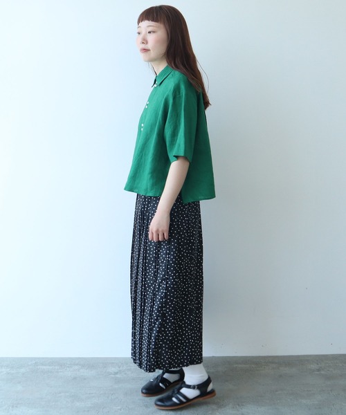 bulle de savon(ビュルデサボン)の「△60sフレンチリネン boy shirt(シャツ/ブラウス・レディース・サックスブルー/その他/ネイビー/その他1/ホワイト/グリーン/レッド・FREE)」の22枚目の写真