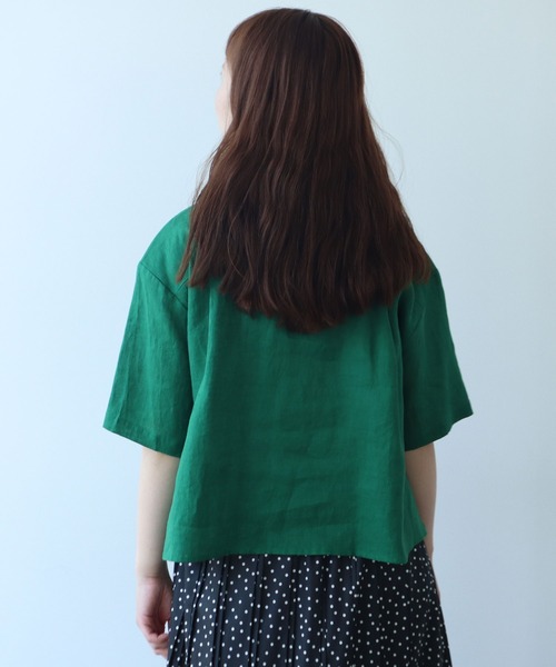 bulle de savon(ビュルデサボン)の「△60sフレンチリネン boy shirt(シャツ/ブラウス・レディース・サックスブルー/その他/ネイビー/その他1/ホワイト/グリーン/レッド・FREE)」の18枚目の写真