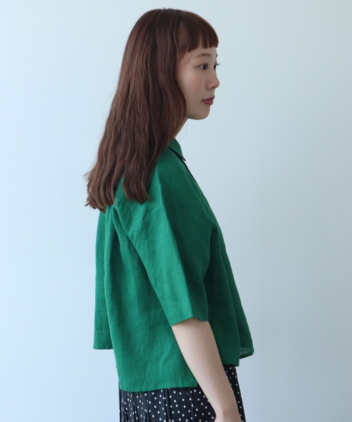 bulle de savon(ビュルデサボン)の「△60sフレンチリネン boy shirt(シャツ/ブラウス・レディース・サックスブルー/その他/ネイビー/その他1/ホワイト/グリーン/レッド・FREE)」の19枚目の写真