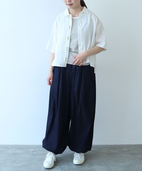 bulle de savon(ビュルデサボン)の「△60sフレンチリネン boy shirt(シャツ/ブラウス・レディース・サックスブルー/その他/ネイビー/その他1/ホワイト/グリーン/レッド・FREE)」の13枚目の写真