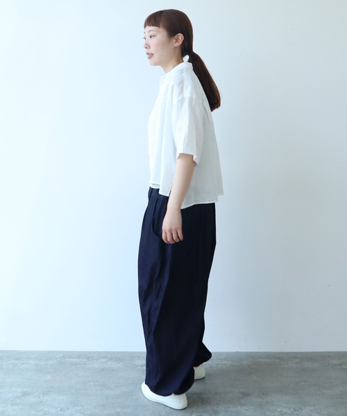 bulle de savon(ビュルデサボン)の「△60sフレンチリネン boy shirt(シャツ/ブラウス・レディース・サックスブルー/その他/ネイビー/その他1/ホワイト/グリーン/レッド・FREE)」の14枚目の写真
