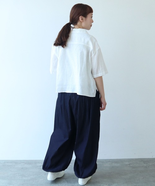 bulle de savon(ビュルデサボン)の「△60sフレンチリネン boy shirt(シャツ/ブラウス・レディース・サックスブルー/その他/ネイビー/その他1/ホワイト/グリーン/レッド・FREE)」の15枚目の写真
