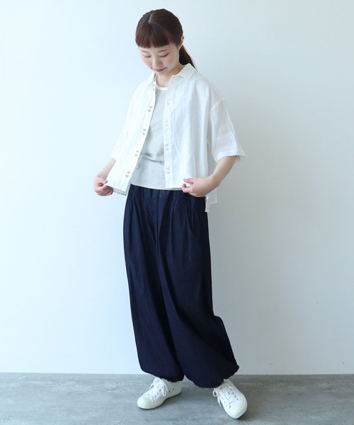 bulle de savon(ビュルデサボン)の「△60sフレンチリネン boy shirt(シャツ/ブラウス・レディース・サックスブルー/その他/ネイビー/その他1/ホワイト/グリーン/レッド・FREE)」の16枚目の写真