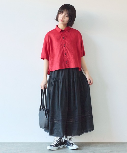 bulldesavon 60sフレンチリネンboyshirt(値札付き) △60sフレンチリネン boy shirt（シャツ/ブラウス）｜bulle de