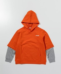 MARNI(マルニ)Kids & Junior ワンポイントブランドロゴレイヤードフーディーパーカープルオーバー