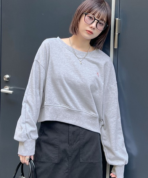 ABYS(アビス)の「【選べる着丈】ロゴ刺繍裏毛スウェットS L(セットアップ可)(スウェット・レディース・アイボリー/ブラック/杢グレー・SHORT/LONG)」の2枚目の写真