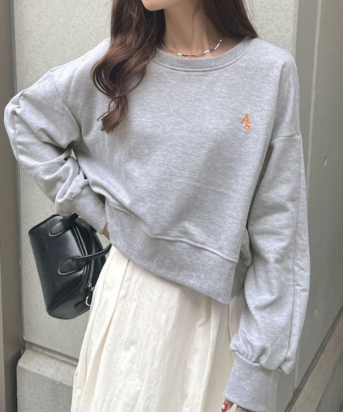ABYS(アビス)の「【選べる着丈】ロゴ刺繍裏毛スウェットS L(セットアップ可)(スウェット・レディース・アイボリー/ブラック/杢グレー・SHORT/LONG)」の6枚目の写真