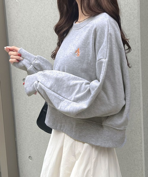 ABYS(アビス)の「【選べる着丈】ロゴ刺繍裏毛スウェットS L(セットアップ可)(スウェット・レディース・アイボリー/ブラック/杢グレー・SHORT/LONG)」の7枚目の写真