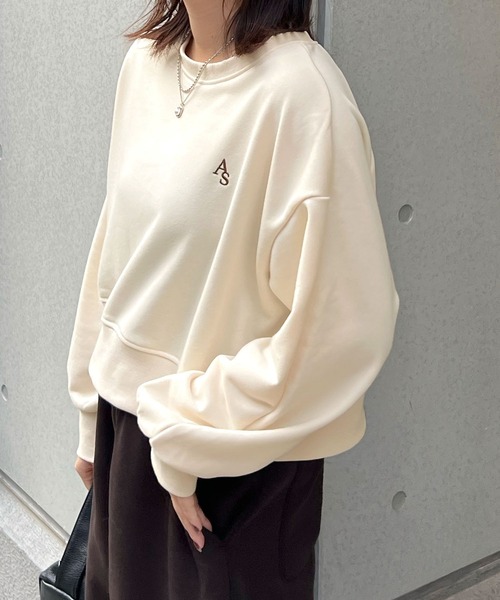 ABYS(アビス)の「【選べる着丈】ロゴ刺繍裏毛スウェットS L(セットアップ可)(スウェット・レディース・アイボリー/ブラック/杢グレー・SHORT/LONG)」の16枚目の写真