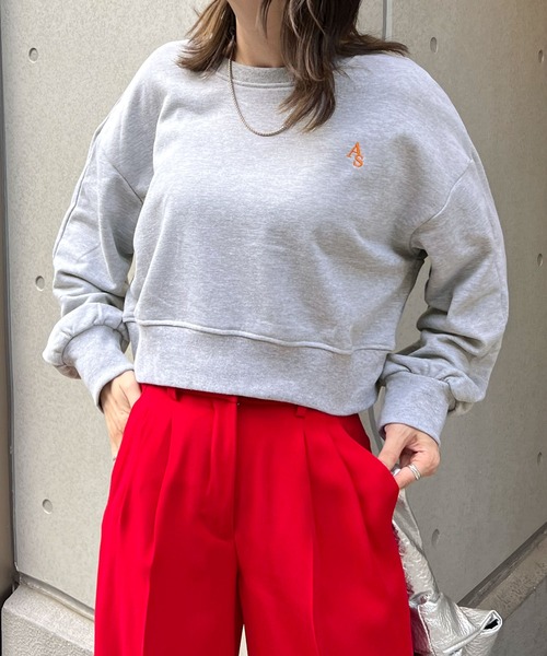 ABYS(アビス)の「【選べる着丈】ロゴ刺繍裏毛スウェットS L(セットアップ可)(スウェット・レディース・アイボリー/ブラック/杢グレー・SHORT/LONG)」の11枚目の写真