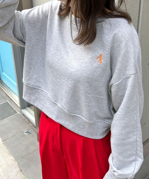 ABYS(アビス)の「【選べる着丈】ロゴ刺繍裏毛スウェットS L(セットアップ可)(スウェット・レディース・アイボリー/ブラック/杢グレー・SHORT/LONG)」の12枚目の写真
