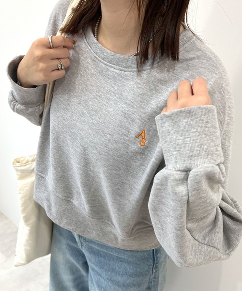 ABYS(アビス)の「【選べる着丈】ロゴ刺繍裏毛スウェットS L(セットアップ可)(スウェット・レディース・アイボリー/ブラック/杢グレー・SHORT/LONG)」の13枚目の写真