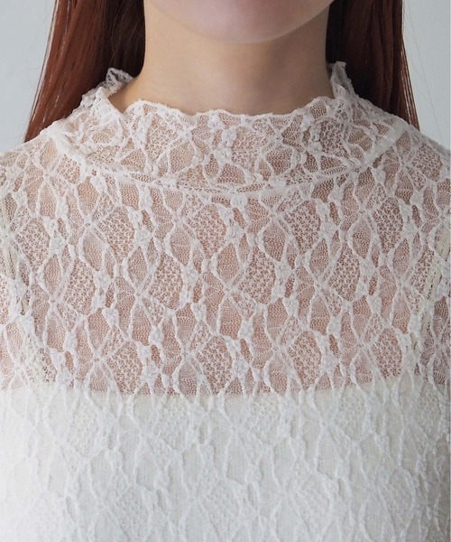 tiptop(ティップトップ)の「レースハイネックギャザーロンT(Tシャツ/カットソー・レディース・オフホワイト/イエロー/ブラック・FREE)」の13枚目の写真