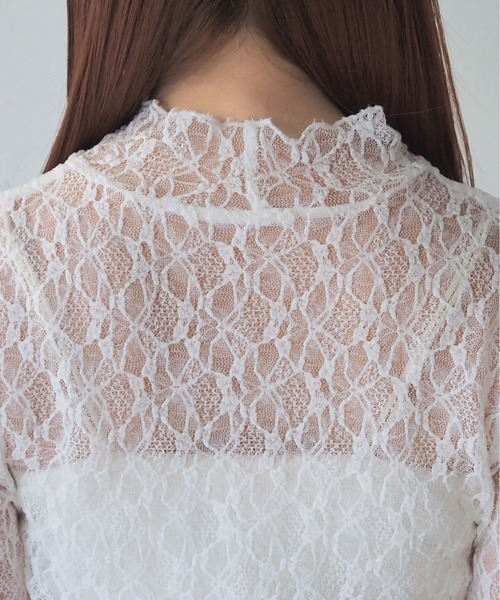 tiptop(ティップトップ)の「レースハイネックギャザーロンT(Tシャツ/カットソー・レディース・オフホワイト/イエロー/ブラック・FREE)」の14枚目の写真