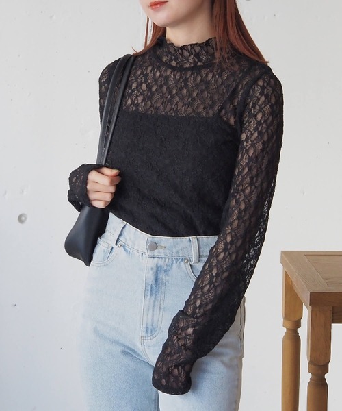 tiptop(ティップトップ)の「レースハイネックギャザーロンT(Tシャツ/カットソー・レディース・オフホワイト/イエロー/ブラック・FREE)」の19枚目の写真