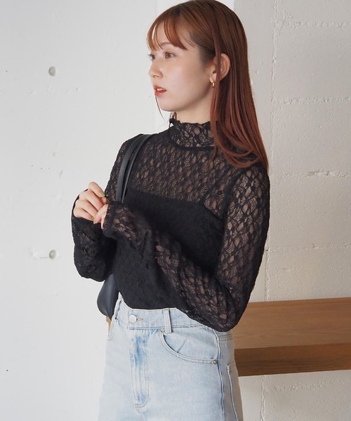 tiptop(ティップトップ)の「レースハイネックギャザーロンT(Tシャツ/カットソー・レディース・オフホワイト/イエロー/ブラック・FREE)」の21枚目の写真