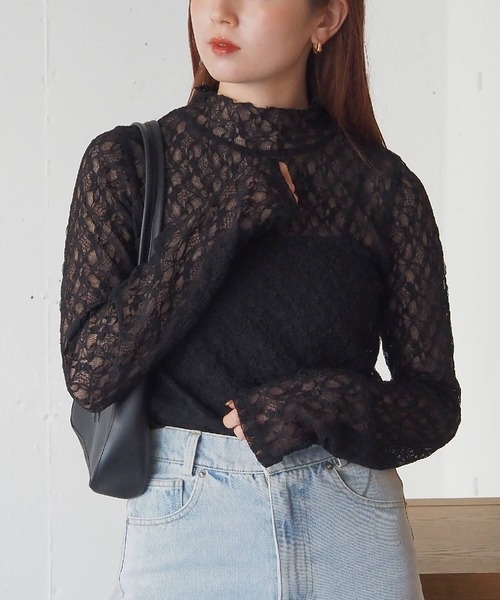 tiptop(ティップトップ)の「レースハイネックギャザーロンT(Tシャツ/カットソー・レディース・オフホワイト/イエロー/ブラック・FREE)」の18枚目の写真