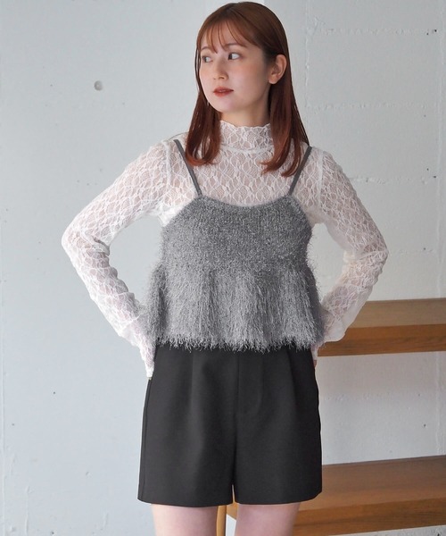 tiptop(ティップトップ)の「レースハイネックギャザーロンT(Tシャツ/カットソー・レディース・オフホワイト/イエロー/ブラック・FREE)」の8枚目の写真
