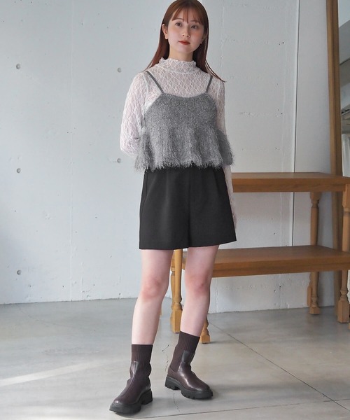 tiptop(ティップトップ)の「レースハイネックギャザーロンT(Tシャツ/カットソー・レディース・オフホワイト/イエロー/ブラック・FREE)」の9枚目の写真