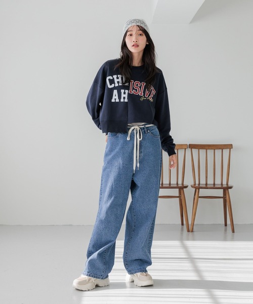 LOWRYS FARM（ローリーズファーム）の「ロゴリメイクウラケプルオーバー  288188（Tシャツ/カットソー・レディース・アイボリー/グレー/ネイビー・FREE）」の20枚目の写真