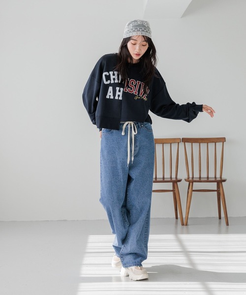 LOWRYS FARM（ローリーズファーム）の「ロゴリメイクウラケプルオーバー  288188（Tシャツ/カットソー・レディース・アイボリー/グレー/ネイビー・FREE）」の21枚目の写真