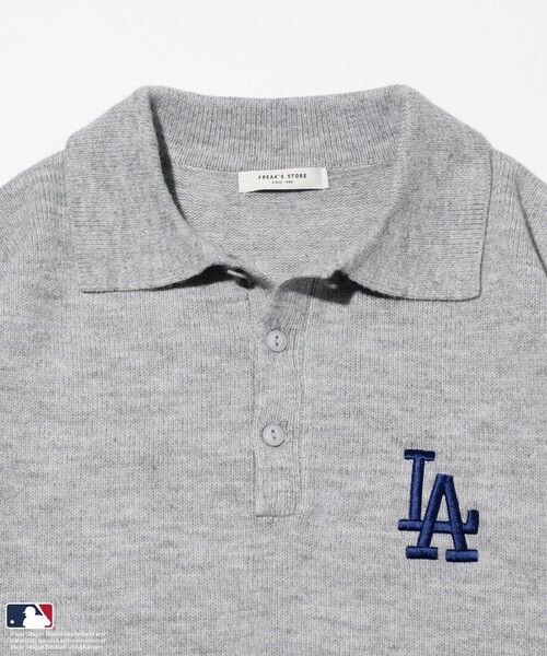 MLB(メジャーリーグベースボール)の「MLB/メジャーリーグベースボール ロゴ刺繍ポロネックプルオーバーニット(ニット/セーター・メンズ・グレー/オフホワイト/ブラック・LARGE/MEDIUM)」の5枚目の写真