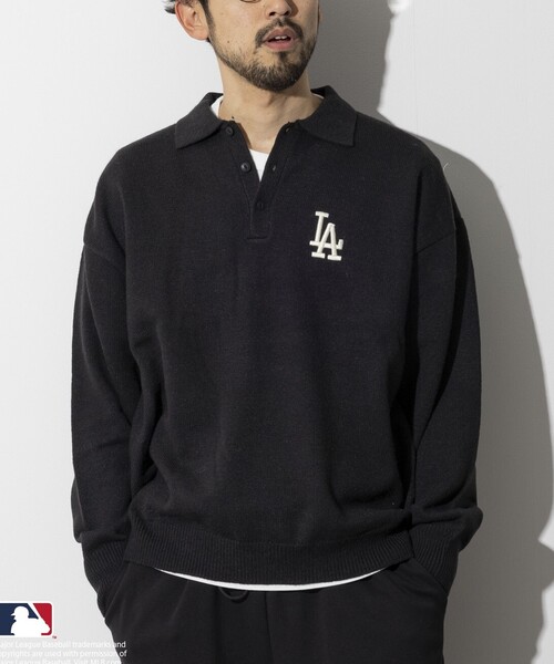 MLB(メジャーリーグベースボール)の「MLB/メジャーリーグベースボール ロゴ刺繍ポロネックプルオーバーニット(ニット/セーター・メンズ・グレー/オフホワイト/ブラック・LARGE/MEDIUM)」の17枚目の写真