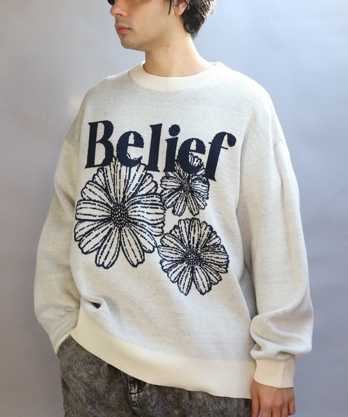 8(eight)（エイト）の「フラワージャガードクルーニット（ニット