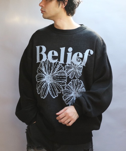 8(eight)（エイト）の「フラワージャガードクルーニット（ニット